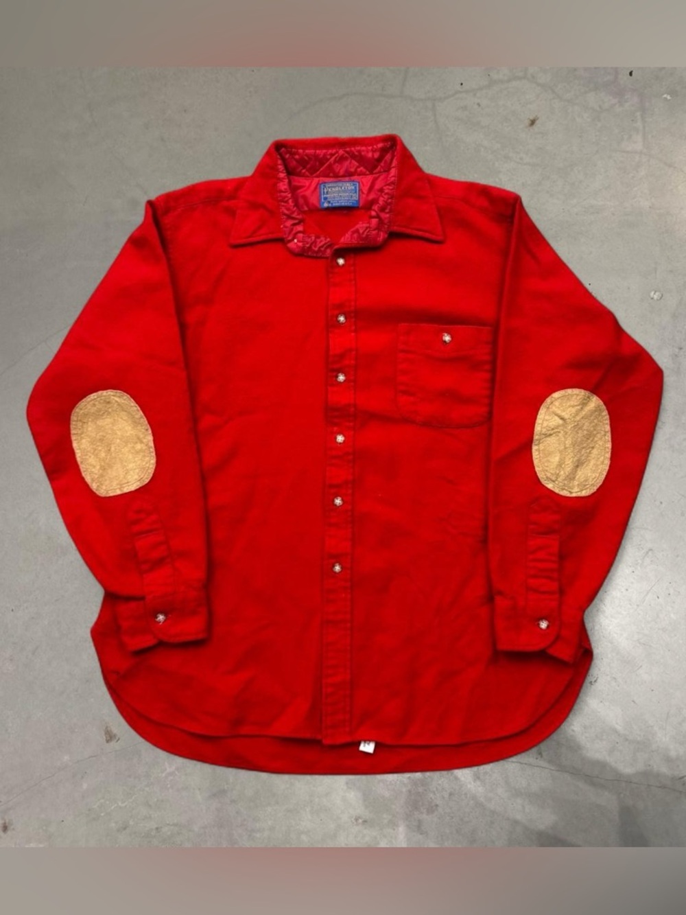 Vintage Pendleton Virgin Wool Button Shirt Suede Elbow Pads